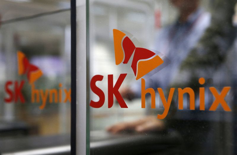FILE PHOTO: A view of the logo of SK Hynix
