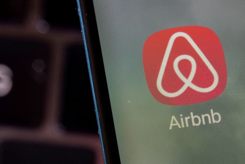 FILE PHOTO: Illustration shows Airbnb app