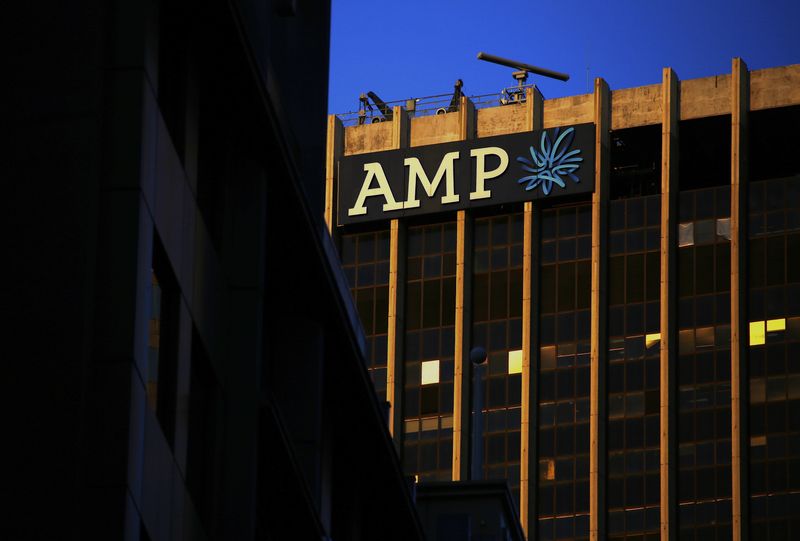 The logo of AMP Ltd, Australia’s biggest retail wealth manager,