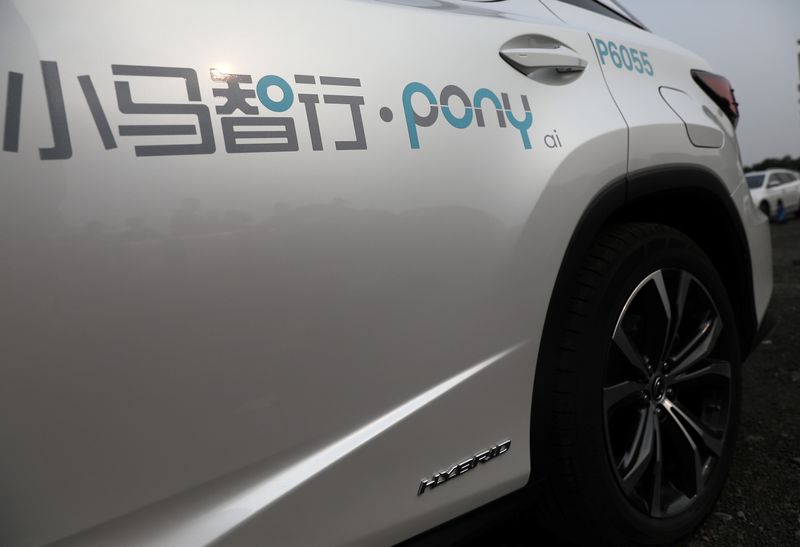 Logo of Pony.ai is seen on a Lexus vehicle equipped