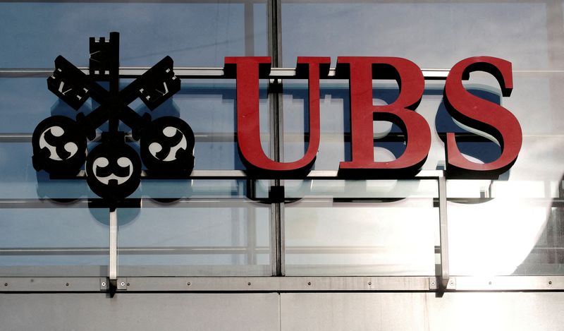 FILE PHOTO: Logo of Swiss bank UBS is seen in