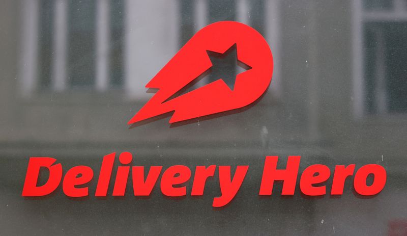 FILE PHOTO: Delivery Hero’s logo is pictured at its headquarters