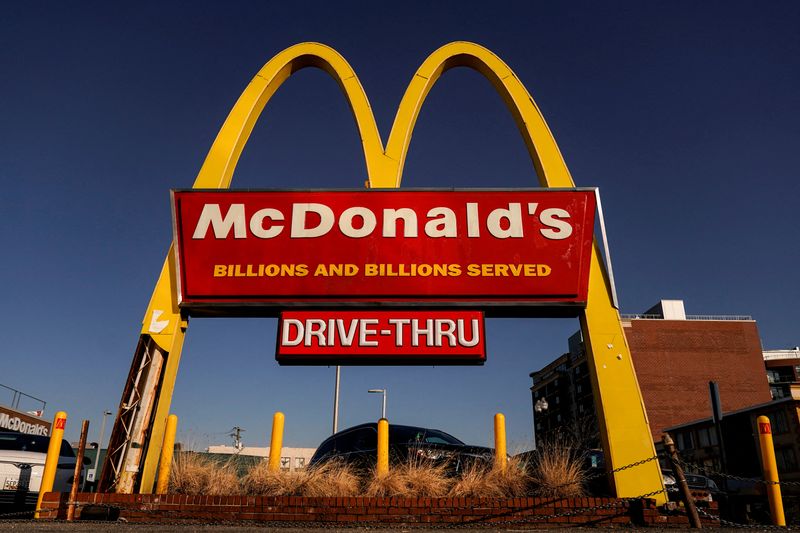 FILE PHOTO: The logo for McDonald’s restaurant is seen in