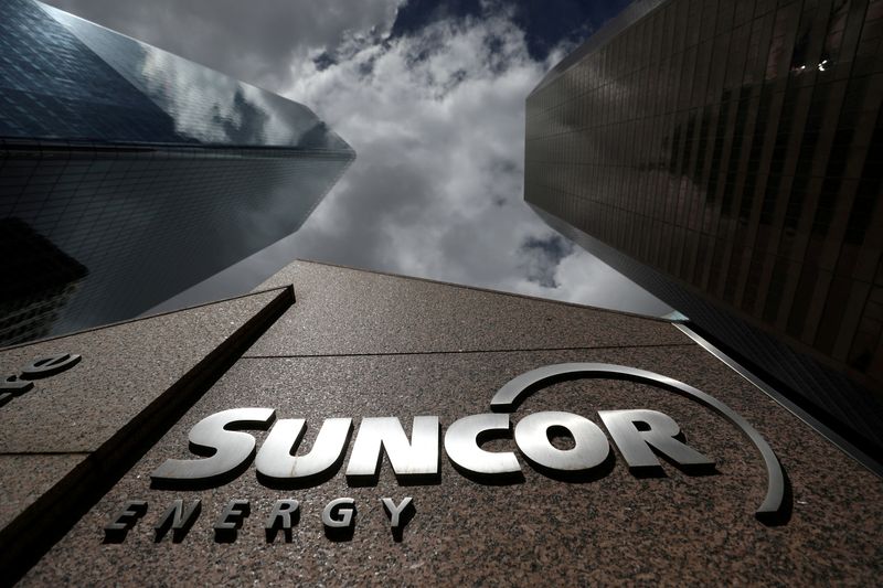 FILE PHOTO: The Suncor Energy logo is seen at their