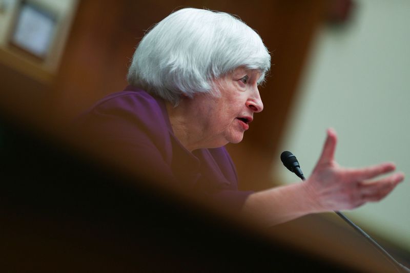 FILE PHOTO: U.S. Treasury Secretary Janet Yellen testifies before a
