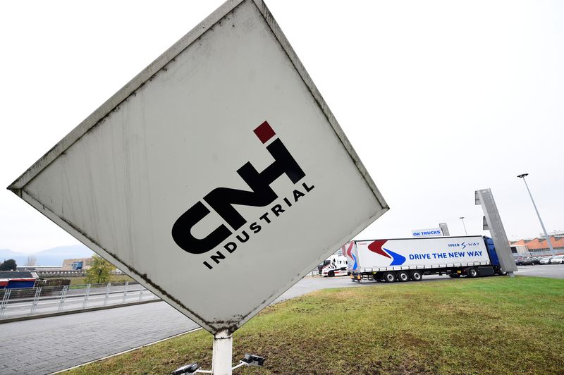Italian-American Industrial vehicle maker CNH’s logo is pictured at an