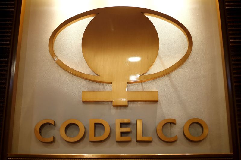 FILE PHOTO: The logo of Codelco, the world’s largest copper