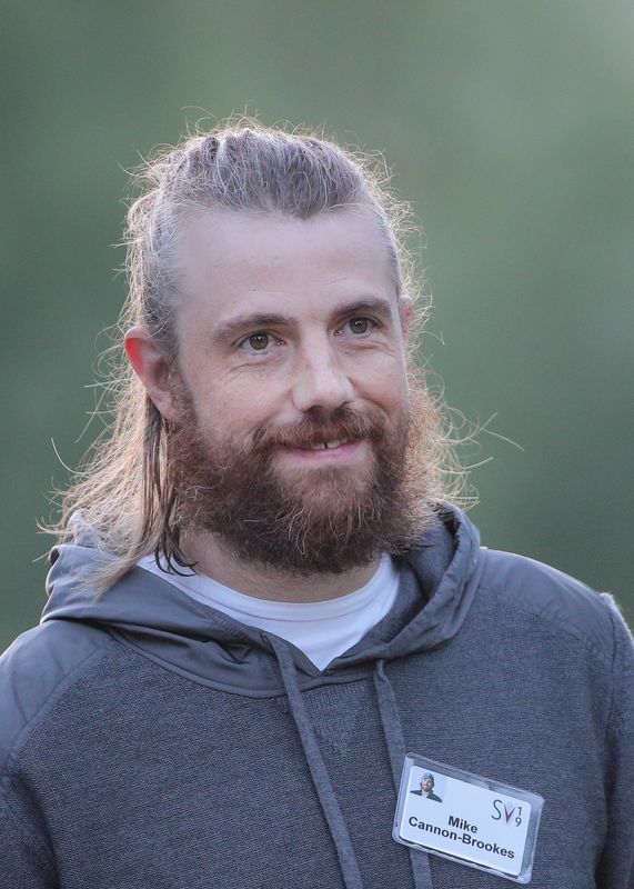Mike Cannon-Brookes, chief executive officer of Atlassian, attends the annual