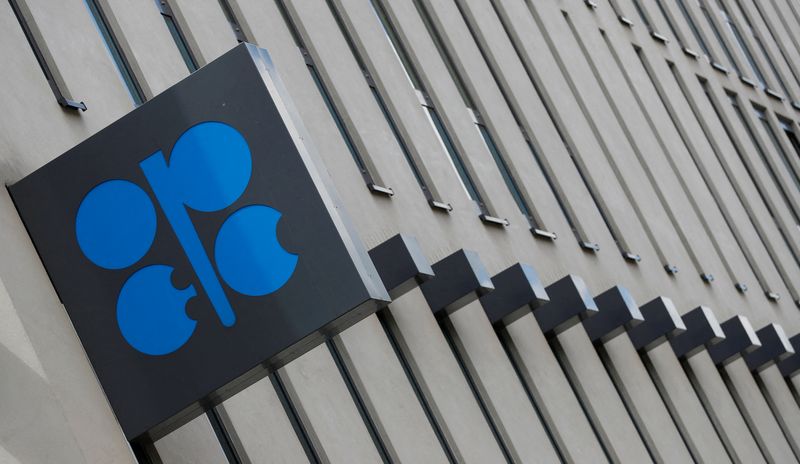 FILE PHOTO: The OPEC logo is seen at OPEC’s headquarters