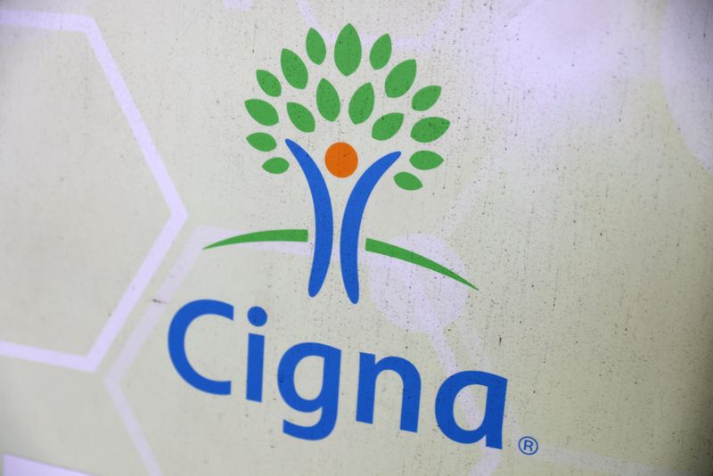 Signage for Cigna is pictured at a health facility in
