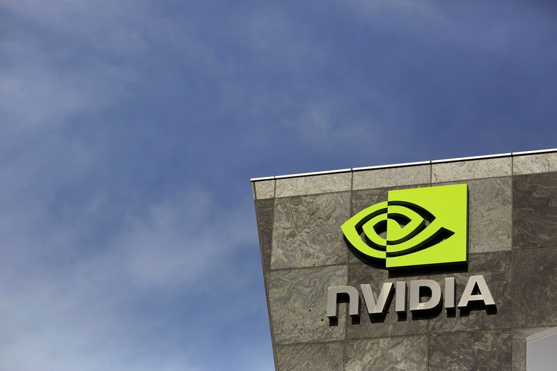 FILE PHOTO: The logo of technology company Nvidia is seen