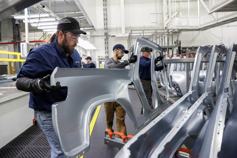 Startup Rivian Automotive’s electric vehicle factory in Normal