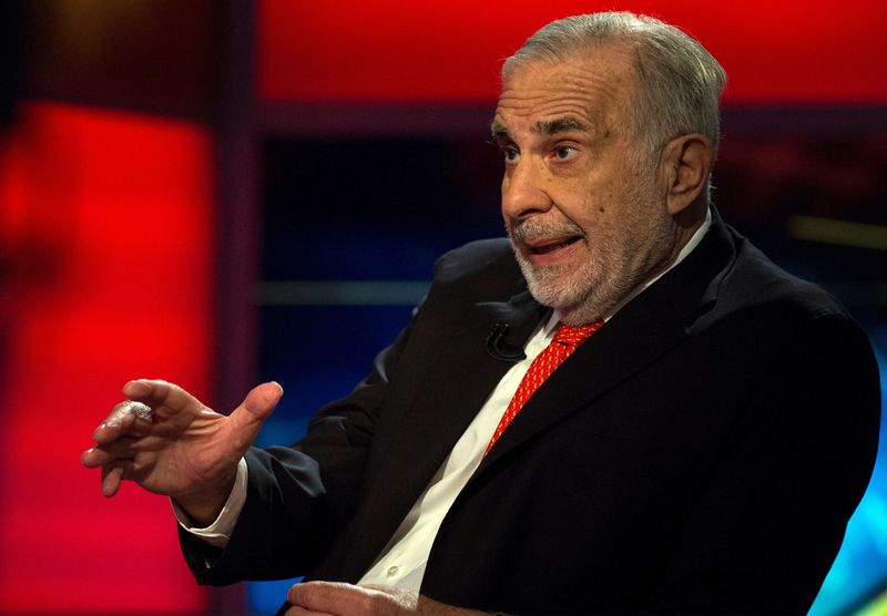 FILE PHOTO: Carl Icahn gives an interview on FOX Business