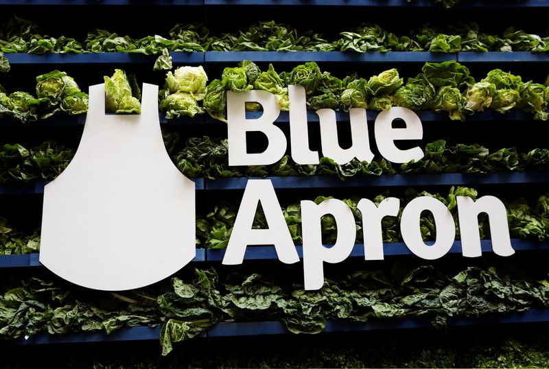 FILE PHOTO: The Blue Apron logo is pictured at the