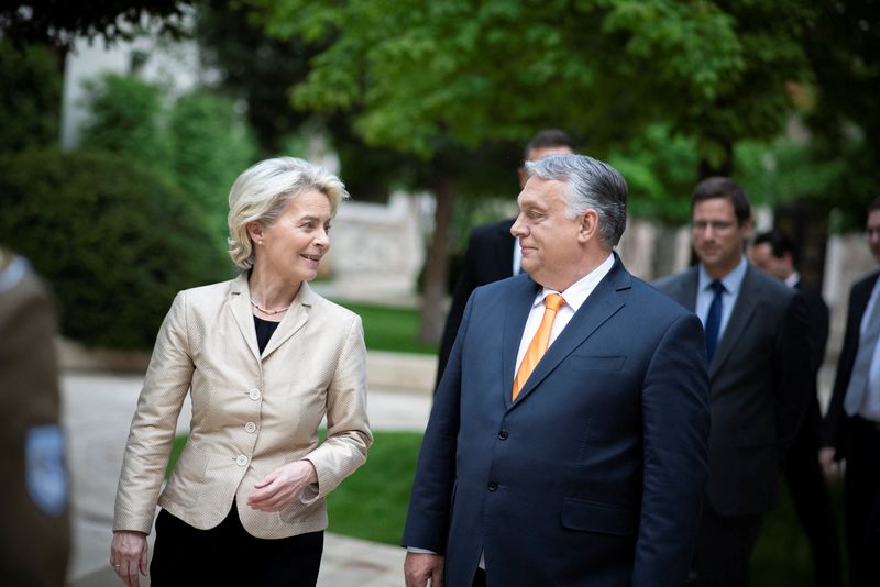 Hungary’s PM Orban and European Commission President von der Leyen