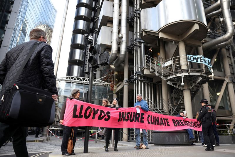 FILE PHOTO: Extinction Rebellion protest at Lloyd’s of London building