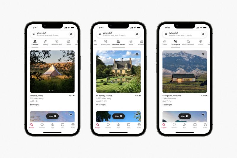 The redesigned Airbnb app