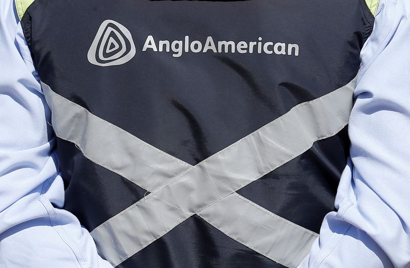 FILE PHOTO: Logo of Anglo American is seen on a