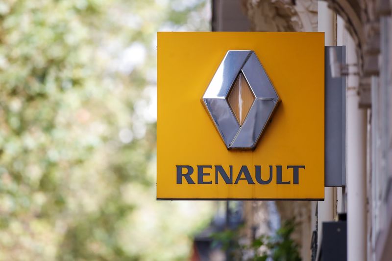 A logo of Renault carmaker is seen in Paris