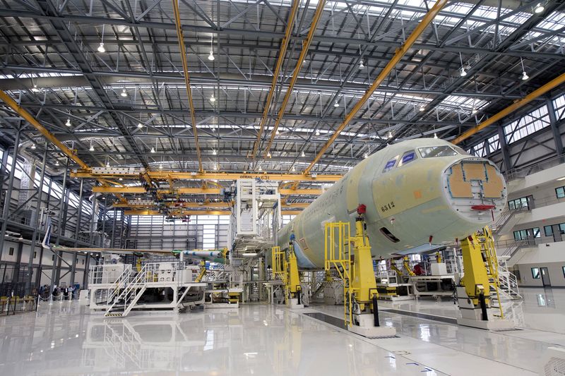FILE PHOTO: An Airbus A321 is being assembled in the