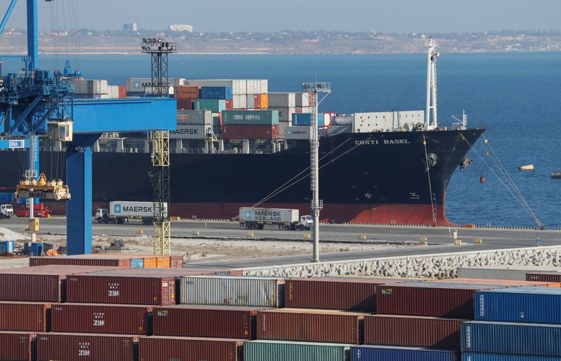 Arkas Line’s Conti Basel container ship is docked in Black