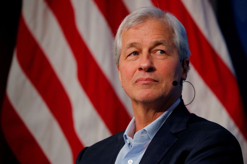 FILE PHOTO: Dimon, CEO of JPMorgan Chase, takes part in