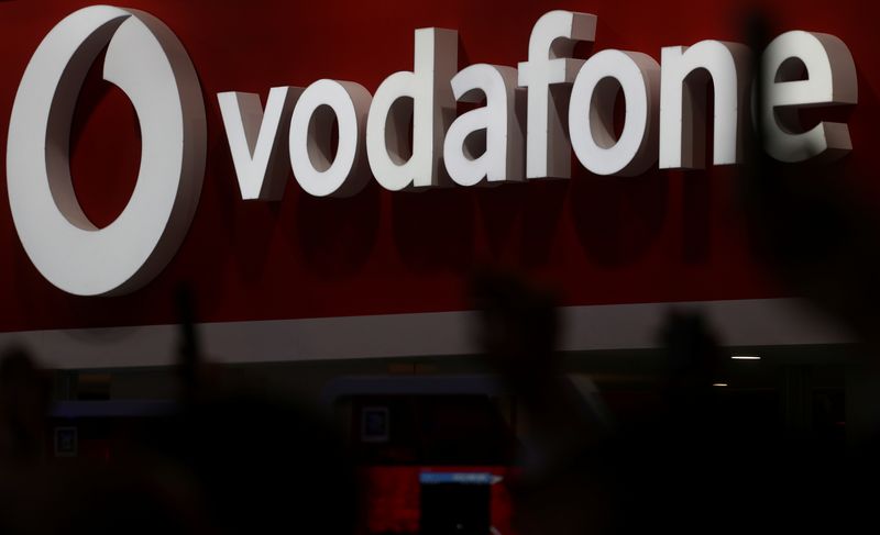 The Vodafone logo is seen at the Mobile World Congress
