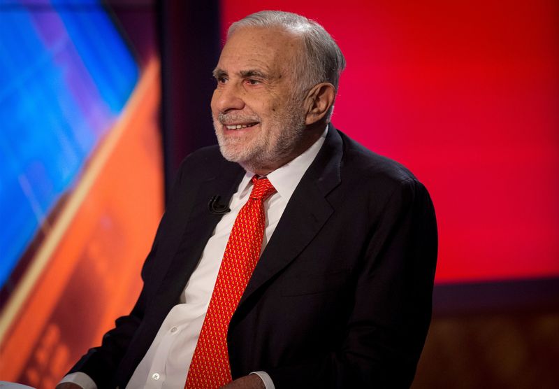 FILE PHOTO: Carl Icahn gives an interview on FOX Business
