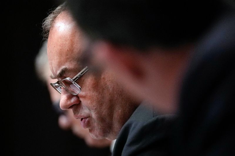 Governor of the Bank of England Andrew Bailey addresses the