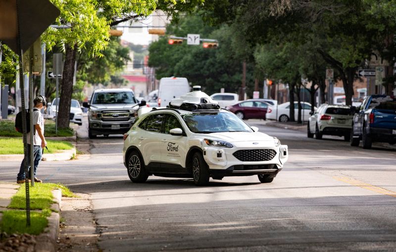 Driverless car operated by Argo AI in Austin, Texas