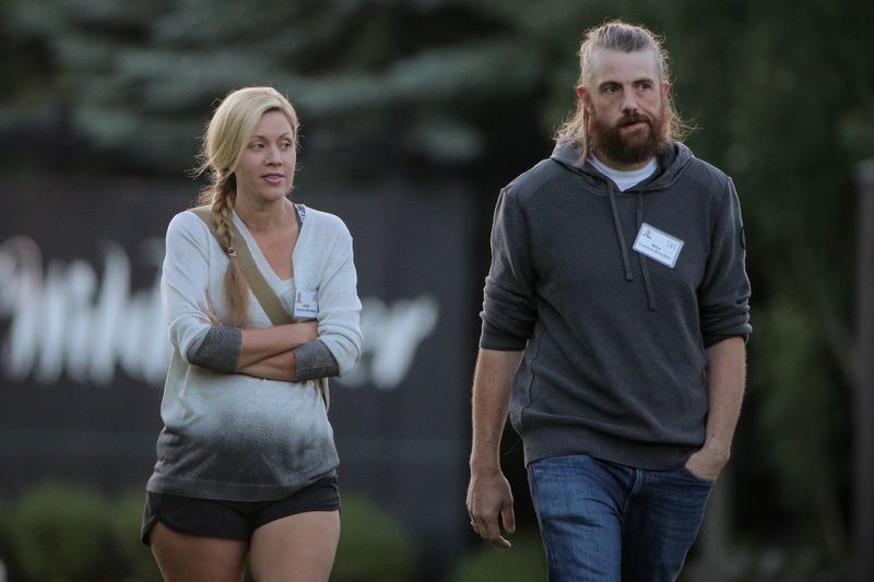 FILE PHOTO: Annie Cannon-Brookes and Mike Cannon-Brookes, chief executive officer
