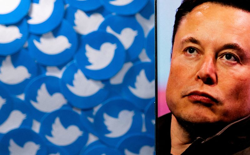 FILE PHOTO: Illustration shows Elon Musk image on smartphone and