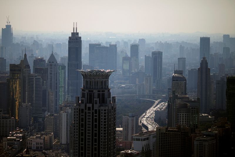 FILE PHOTO: View of the city skyline in Shanghai