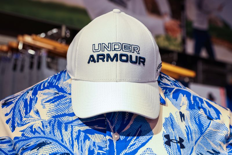 Under Armour clothing is seen for sale in a store