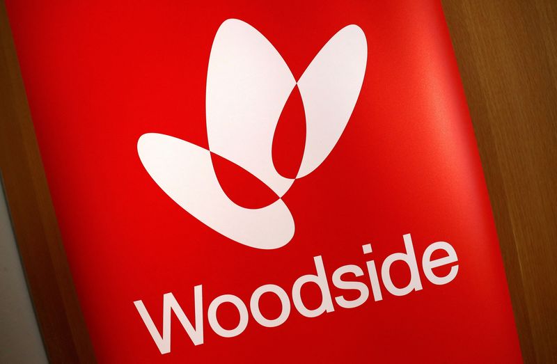 FILE PHOTO: The logo for Woodside Petroleum, Australia’s top independent