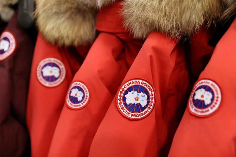 FILE PHOTO: Labels are seen on Canada Goose jackets in