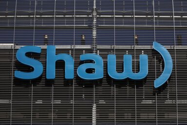 FILE PHOTO: The Shaw Communications logo is seen at their