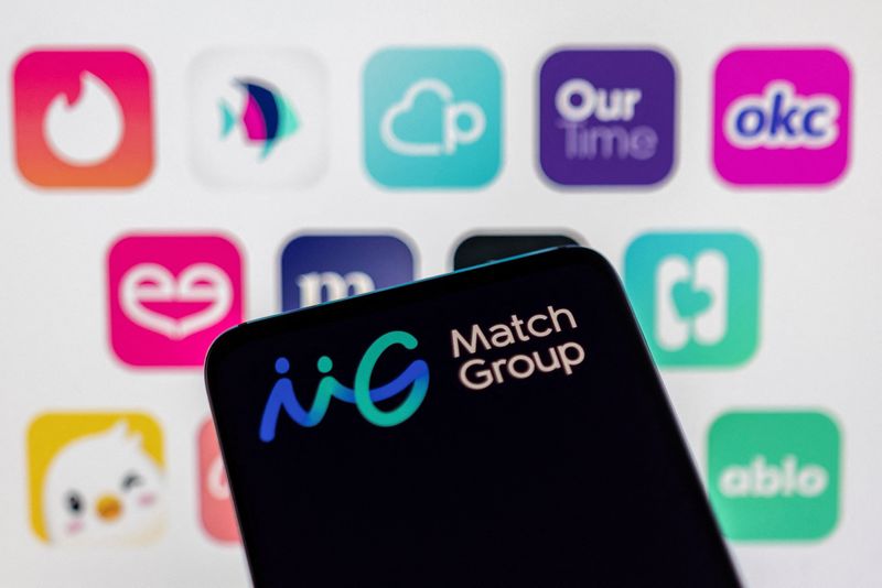 FILE PHOTO: Illustration shows Match Group logo in front of