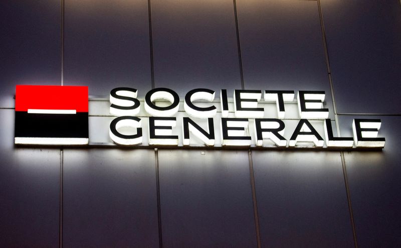 FILE PHOTO: Logo of Societe Generale Private Banking is seen