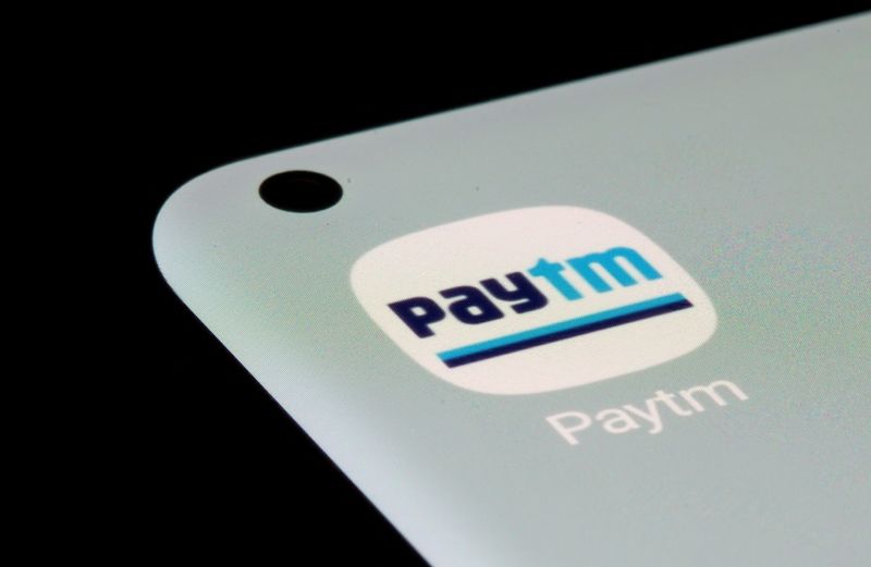 FILE PHOTO: Paytm app is seen on a smartphone in