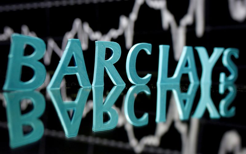 FILE PHOTO: The Barclays logo is seen in front of