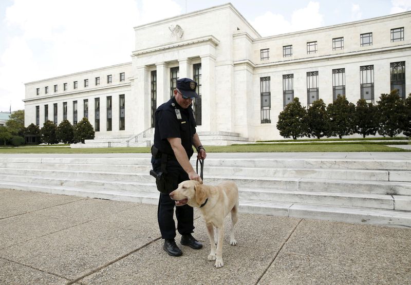 FILE PHOTO: Police patrols with his dog at the Federal