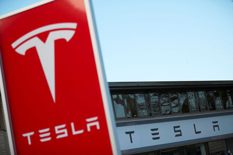 FILE PHOTO: A Tesla dealership is seen in West Drayton,