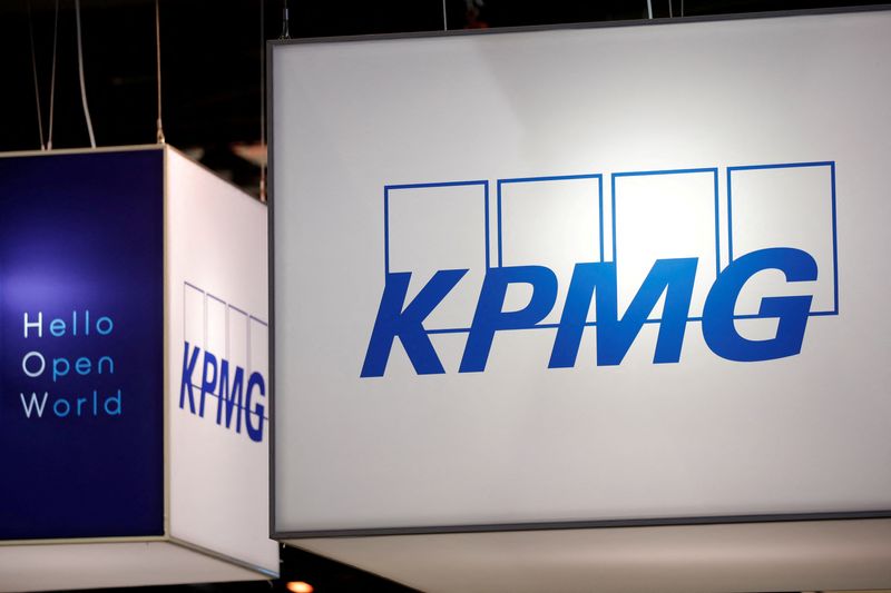 FILE PHOTO: Logo of KPMG is seen at VivaTech fair
