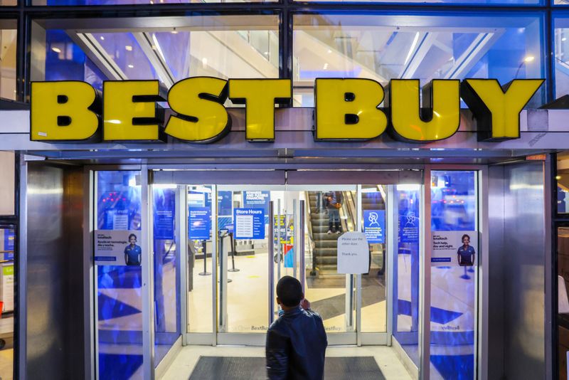 FILE PHOTO: A person enters a Best Buy store in