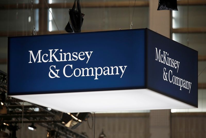 FILE PHOTO: Logo of McKinsey and Company is seen at