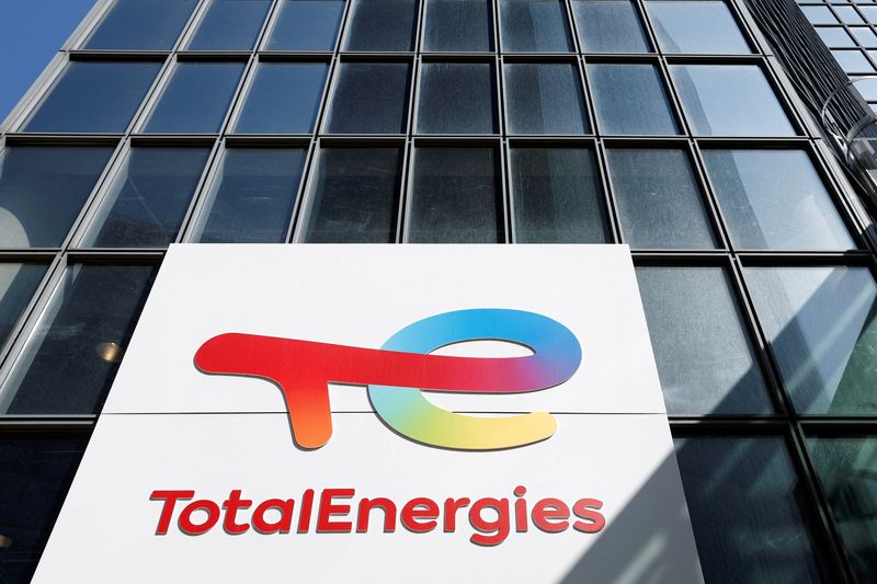 FILE PHOTO: A TotalEnergies sign at the company’s headquarters in