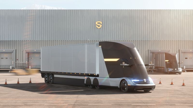 A handout image of Solo AVT’s SD1 battery-electric, long-haul truck