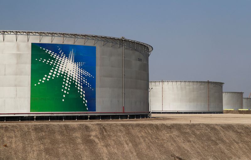 FILE PHOTO: A view shows branded oil tanks at Saudi