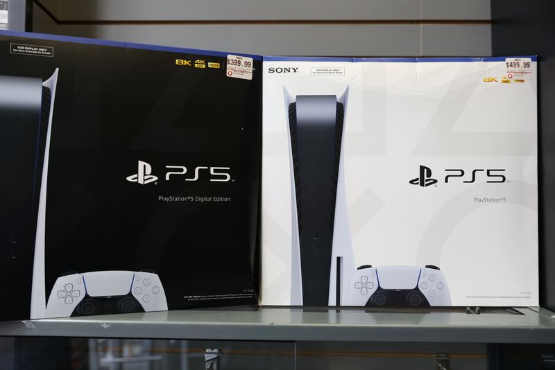 PS5 by PlayStation is displayed in a GameStop in Manhattan,